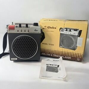 Vintage Chelco AM/FM‎ 8 Track Player Model TP 520 - Portable Retro Audio in Box!
